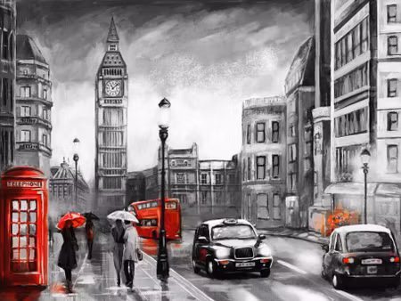 Canvastavla - Multipart London Street View