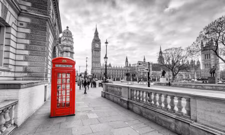 Canvastavla - Multipart Red London Telephone