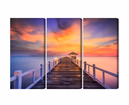 Canvastavla - Multipart Sunset over the Pier