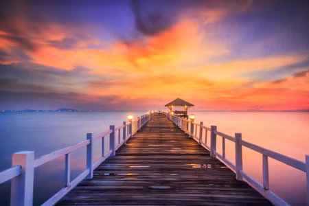 Canvastavla - Multipart Sunset over the Pier