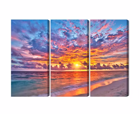 Canvastavla - Multipart Picturesque Sunset in the