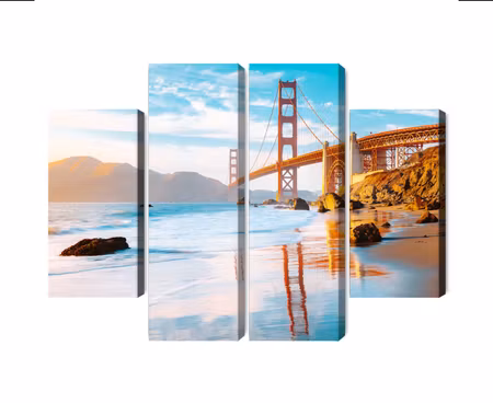 Canvastavla - Multipart the Golden Gate Bridge in
