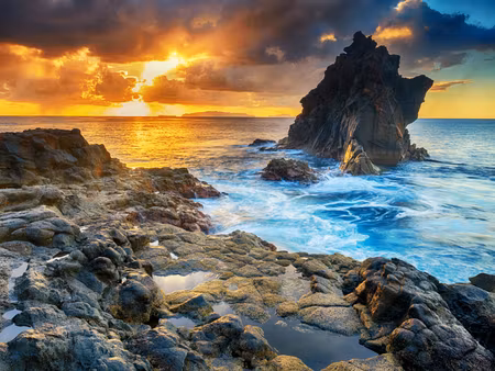 Canvastavla - Multipart Sunset on the Seashore
