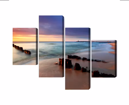 Canvastavla - Multipart Sunrise over the Baltic