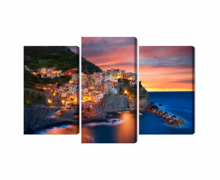 Canvastavla - Multipart Manarola City in Italy