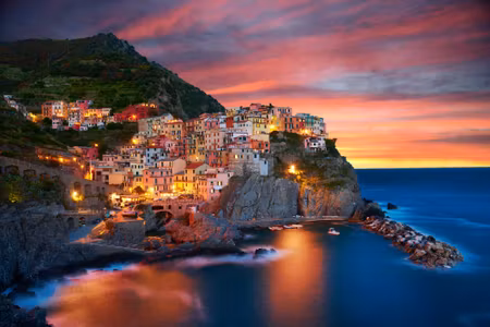 Canvastavla - Multipart Manarola City in Italy