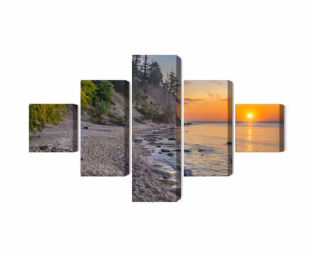 Canvastavla - Multipart Sunset on the Baltic Sea