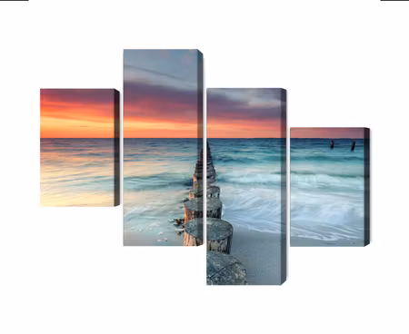 Canvastavla - Multipart Beautiful Sunset over the