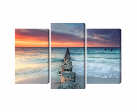 Canvastavla - Multipart Beautiful Sunset over the