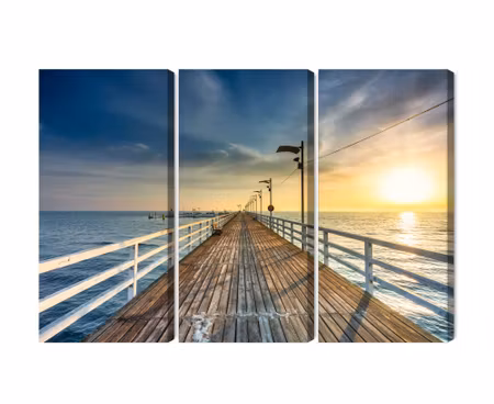 Canvastavla - Multipart Wooden Pier on the Baltic