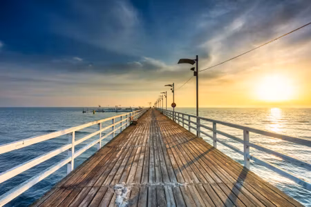 Canvastavla - Multipart Wooden Pier on the Baltic