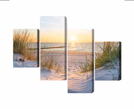Canvastavla - Multipart Sunset on the Baltic Sea D