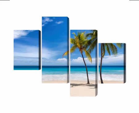 Canvastavla - Multipart Caribbean Beach D