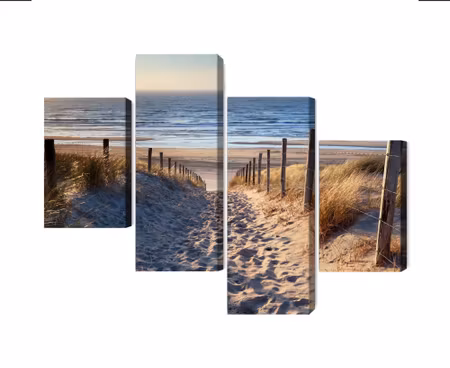 Canvastavla - Multipart North Sea Beach D