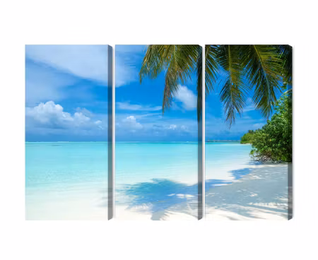 Canvastavla - Multipart a Beach in the Maldives