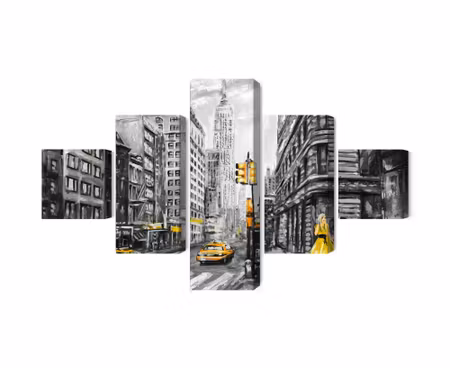 Canvastavla - Multipart View of the Street of New
