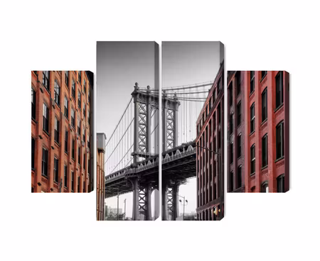 Canvastavla - Multipart Manhattan Bridge View