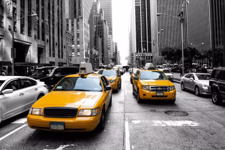 Canvastavla - Multipart Taxis in New York