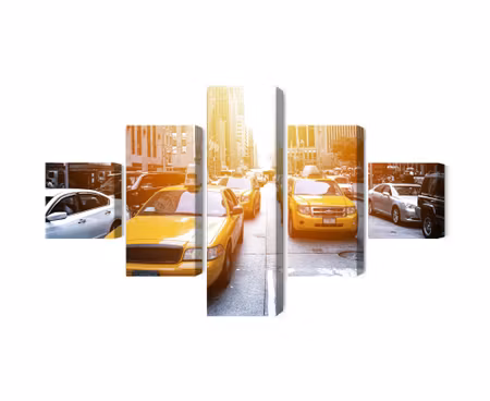Canvastavla - Multipart Taxi in the Sunshine Nyc