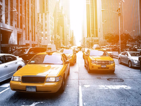 Canvastavla - Multipart Taxi in the Sunshine Nyc
