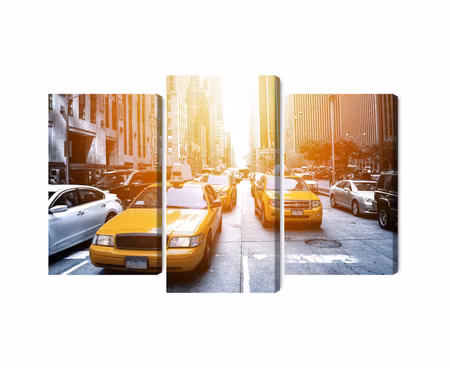 Canvastavla - Multipart Taxi in the Sunshine Nyc