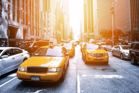 Canvastavla - Multipart Taxi in the Sunshine Nyc