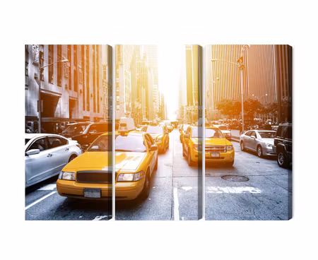 Canvastavla - Multipart Taxi in the Sunshine Nyc
