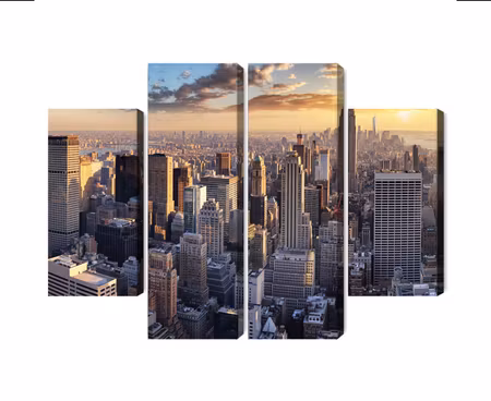 Canvastavla - Multipart D Panorama of New York