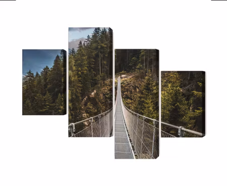 Canvastavla - Multipart Suspension Bridge in a D