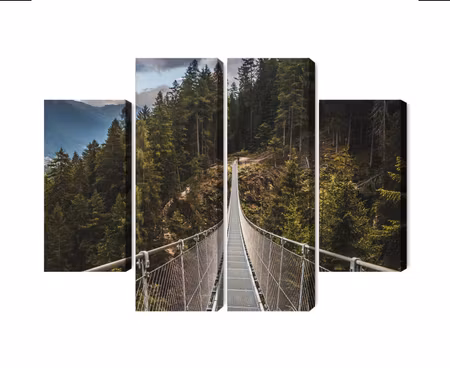 Canvastavla - Multipart Suspension Bridge in a D