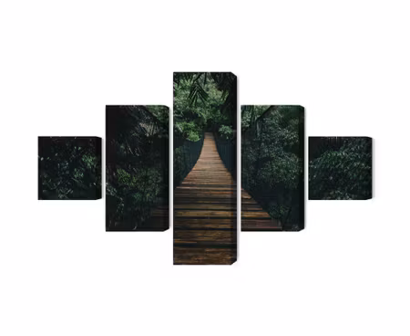 Canvastavla - Multipart Wooden Suspension Bridge