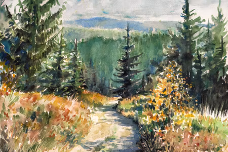 Canvastavla - Multipart Forest Landscape Painted