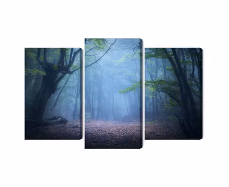 Canvastavla - Multipart Hazy D Forest Landscape