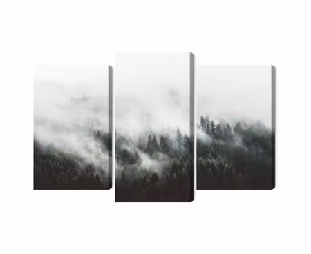 Canvastavla - Multipart Misty D Forest Landscape
