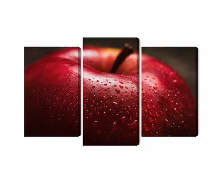 Canvastavla - Multipart Red Apple on a Macro Scale