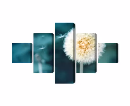 Canvastavla - Multipart Dandelion Flower Close Up