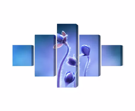 Canvastavla - Multipart Delicate Flowers on a