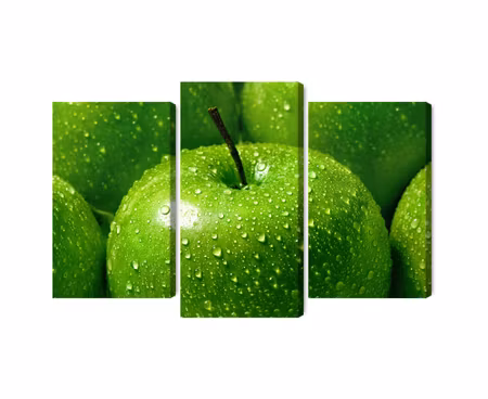 Canvastavla - Multipart Green Apples on a Macro