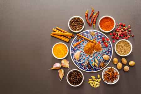 Canvastavla - Colorful Plate with Spices