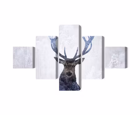 Canvastavla - Multipart Deer in the Winter D