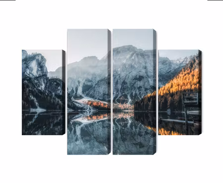 Canvastavla - Multipart Italian Lake Braies D
