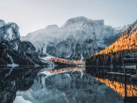 Canvastavla - Multipart Italian Lake Braies D