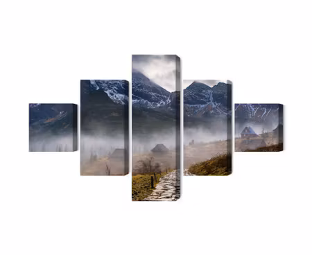 Canvastavla - Multipart Misty Landscape with Hala