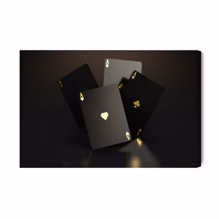Canvastavla - Cards with Gold Markings
