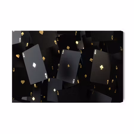 Canvastavla - Floating Black Cards