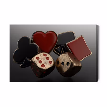 Canvastavla - Black and Red Card Symbols