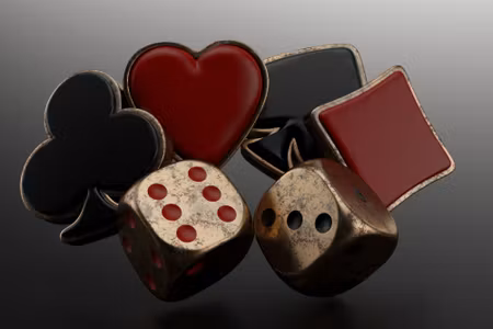 Canvastavla - Black and Red Card Symbols