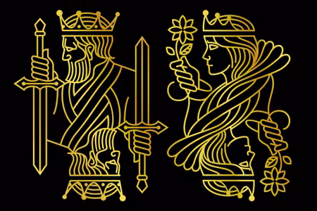 Canvastavla - Golden King and Queen
