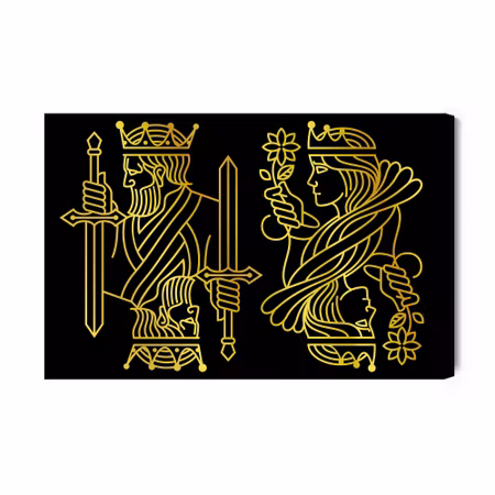 Canvastavla - Golden King and Queen