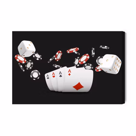 Canvastavla - Aces with Chips